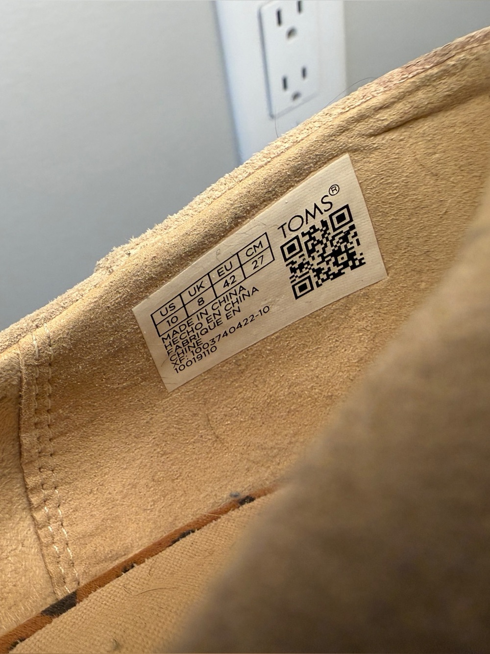 TOMS Beige Jutti Neat Suede Slip-On Flats - Picture 3 of 3